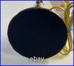 Brass Candlestick Accent Table Lamp with Feather Handle Motif Vintage