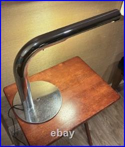 C1960s 70s Robert Sonneman Chrome Tube Table Lamp Beautiful High MOD Design