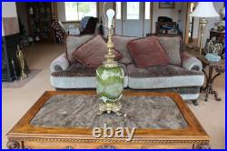 Carl Falkenstein Vintage Green Elegant Table Lamp With Sugar Lace Pattern