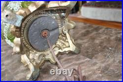 Carl Falkenstein Vintage Green Elegant Table Lamp With Sugar Lace Pattern
