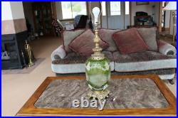 Carl Falkenstein Vintage Green Elegant Table Lamp With Sugar Lace Pattern