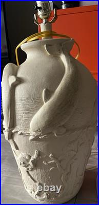 Ceramic Dolphin and Sea Life Table Lamp Vintage