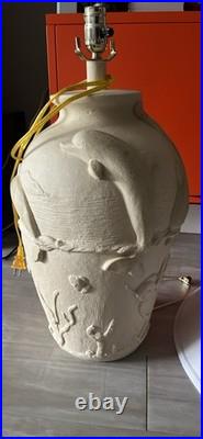 Ceramic Dolphin and Sea Life Table Lamp Vintage