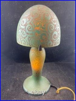 Contemporary Mushroom Art Deco Glass Table Lamp 15 x 7 x 7 Art Glass