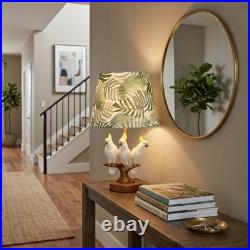 Creative Three Parrots Green Leaf Fabric Desk Lamp, 10 Inches, Reading Light, New Creative Three Parrots Green Leaf Fabric Desk Lamp, 10 Inches, Reading Light, New