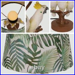 Creative Three Parrots Green Leaf Fabric Desk Lamp, 10 Inches, Reading Light, New