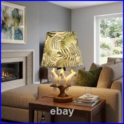 Creative Three Parrots Green Leaf Fabric Desk Lamp, 10 Inches, Reading Light, New Creative Three Parrots Green Leaf Fabric Desk Lamp, 10 Inches, Reading Light, New
