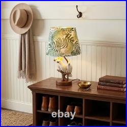 Creative Three Parrots Green Leaf Fabric Desk Lamp, 10 Inches, Reading Light, New Creative Three Parrots Green Leaf Fabric Desk Lamp, 10 Inches, Reading Light, New