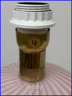 Davinci Vintage Pink And White Stripes Ceramic Table Lamp Art Deco