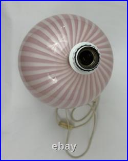 Davinci Vintage Pink And White Stripes Ceramic Table Lamp Art Deco