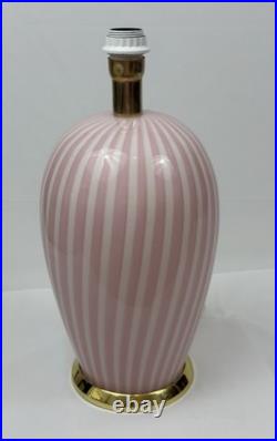 Davinci Vintage Pink And White Stripes Ceramic Table Lamp Art Deco