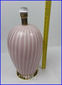 Davinci Vintage Pink And White Stripes Ceramic Table Lamp Art Deco