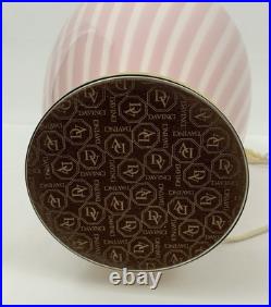 Davinci Vintage Pink And White Stripes Ceramic Table Lamp Art Deco