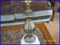 EF & EF Industries Electric Vtg Hollywood Regency White Bubble Table Lamp #338