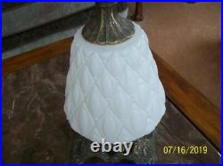 EF & EF Industries Electric Vtg Hollywood Regency White Bubble Table Lamp #338