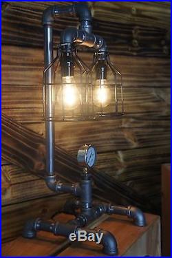 Edison Age Industrial Lamp, Steampunk Table Lamp, vintage, antique, Bulb cages