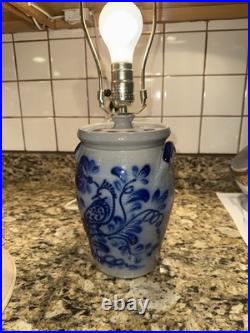 Eldreth Pottery Table Lamp Floral Salt Glaze 2004 Kim Vintage 9