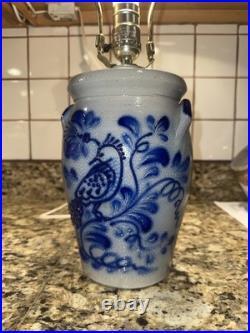 Eldreth Pottery Table Lamp Floral Salt Glaze 2004 Kim Vintage 9