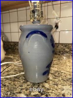 Eldreth Pottery Table Lamp Floral Salt Glaze 2004 Kim Vintage 9