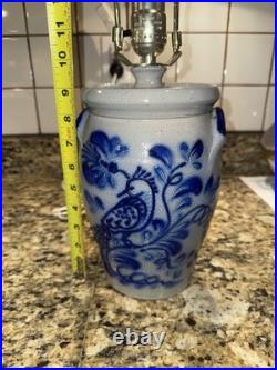 Eldreth Pottery Table Lamp Floral Salt Glaze 2004 Kim Vintage 9