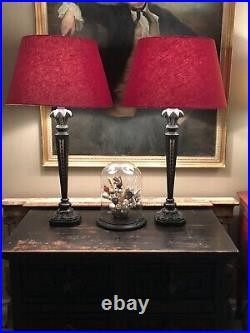 Elegant Pair Of Large Vintage Deco Style Oka Inspired Table Lamps