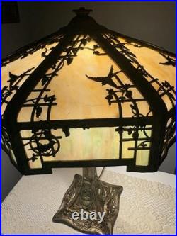 Empire Dual Socket Bird And Swan 24 Table Lamp With Metal Overlay