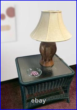 Exclusive Vintage Rattan Table Lamp For Home Office and Natural Décor