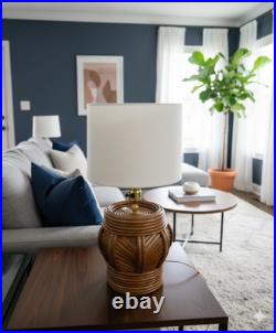 Exclusive Vintage Rattan Table Lamp For Home Office and Natural Décor