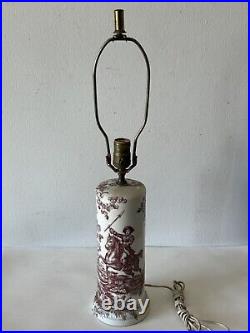 FINE ANTIQUE FRENCH PORCELAIN DECORATIVE ART TABLE LAMP OLD MODERN FRANCE 1940s