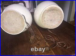 Fab Pair Vintage 1960's Mid Century Raymor Bitossi Era White Ceramic Lamps