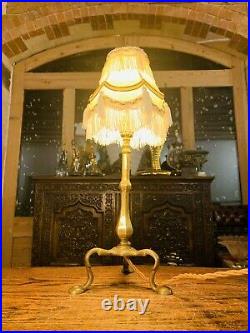 Faraday & Sons Brass Pullman Coach Table Lamp, Edwardian Antique