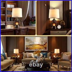 Farmhouse Lantern Table Lamps for Living Room Set of 2 Vintage Bedroom