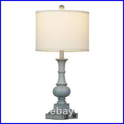 Farmhouse Table Lamps Set of 2 26 Vintage Rustic Blue Dimmable USB Ports AC