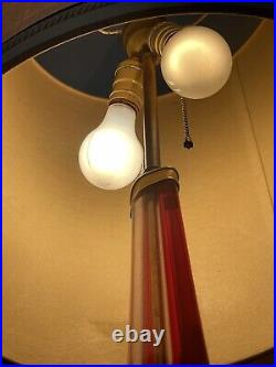 Flavio Poli Antique Red Murano Glass Modern Table Lamp Vintage Italian Seguso 50