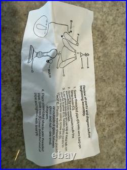 Floral Rose & Butterfly Lamp Brass withSix Painted Rose Glass Panels NIB NOS