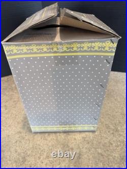 Floral Rose & Butterfly Lamp Brass withSix Painted Rose Glass Panels NIB NOS