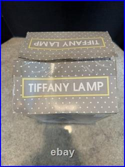 Floral Rose & Butterfly Lamp Brass withSix Painted Rose Glass Panels NIB NOS