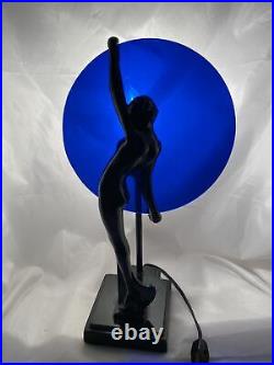 Frankart Sarsaparilla Silhouette Art Deco Nude Nymph Woman Vintage Table Lamp