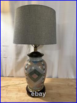 Frederick Cooper Hand-Painted Ceramic Table Lamp Vintage Asian-Inspired & Shad