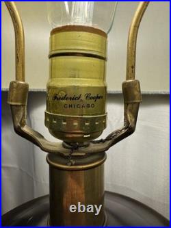 Frederick Cooper Hand-Painted Ceramic Table Lamp Vintage Asian-Inspired & Shad