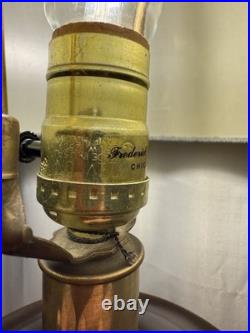 Frederick Cooper Hand-Painted Ceramic Table Lamp Vintage Asian-Inspired & Shad