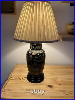 Frederick Cooper Vintage Asian Style Chinoiserie Table Lamp Black And Gold