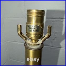 Frederick Cooper Vintage Large Blue Ceramic Lamp Unique Rare Metal Wood Base