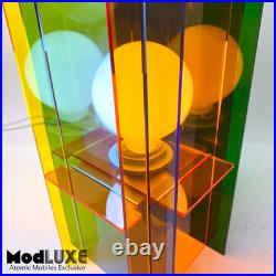 GORGEOUS 4-TONE Sculptural Modern Art Lamp Handmade 18x6 MCM Mid Century Retro