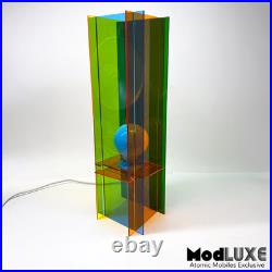 GORGEOUS 4-TONE Sculptural Modern Art Lamp Handmade 18x6 MCM Mid Century Retro