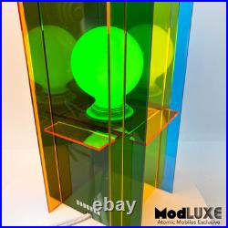 GORGEOUS 4-TONE Sculptural Modern Art Lamp Handmade 18x6 MCM Mid Century Retro