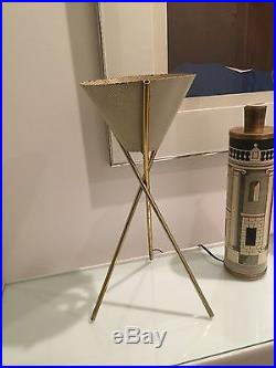 Gerald Thurston Lightolier Eames era mid century VTG Brass tripod Table lamp