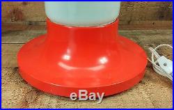 Giant Glass Light Bulb Table Lamp Pop Art Orange Mid Century Vtg 60s 70s