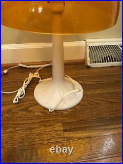 Gilbert MCM Orange Amber Mushroom Dome Table Lamp Excellent Condition Bnwot