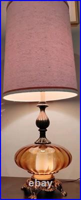 Gorgeous Vintage Blown Glass Table Lamp Hollywood Regency Style 1960s/1970s